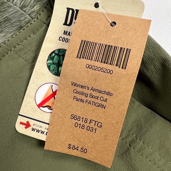 Duluth Trading Co. Armachillo Cooling Boot Cut Roll Leg Pants Green Size 18 - Picture 9 of 16